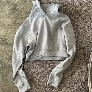 Grey cropped hoodie xs